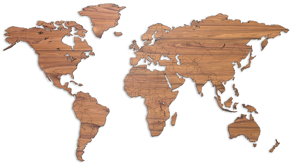 What Is Your Top Choice - World Map In Wood (1000x556), Png Download