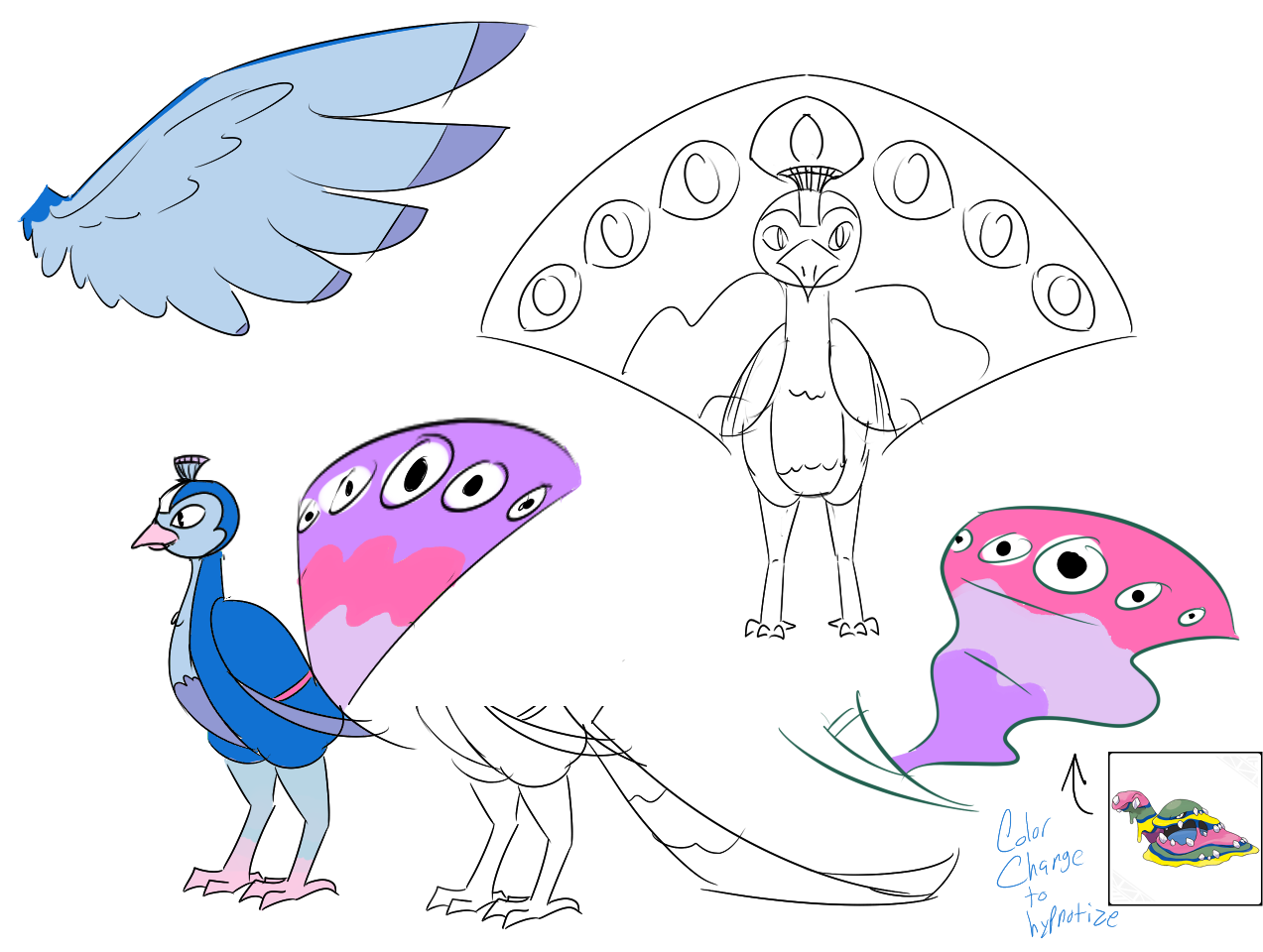 597kib, 1300x1000, Fakemon Peacock - Peacock Fakemon (1300x1000), Png Download