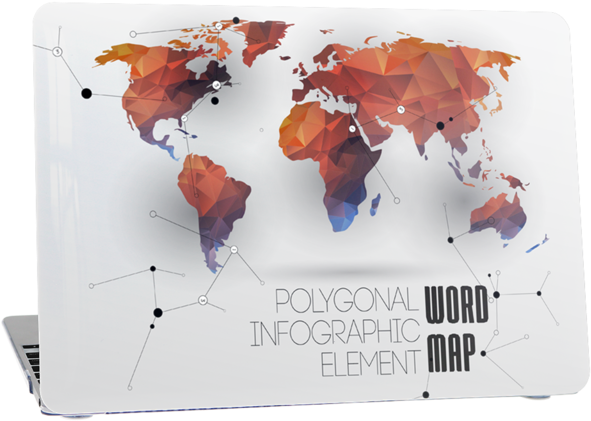 Sykiila For Macbook Air 13 Case Art Word Map Printed - Leaf World Map Stock (640x461), Png Download