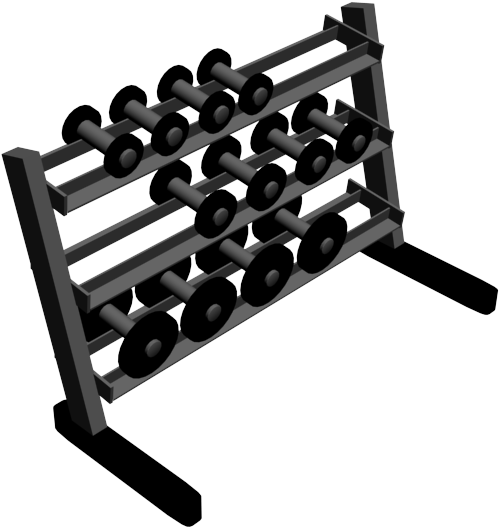 Dumbbell Rack 3d Models - Dumbbell Rack 3ds Free Model (708x638), Png Download