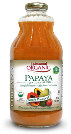 Lakewood Organic Papaya Juice Blend, 32 Ounce - Organic Papaya Juice (263x479), Png Download
