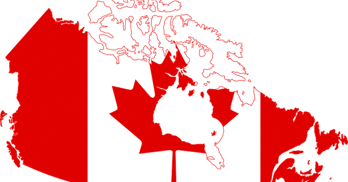 This Map Of Canada Shows The Most Popular Slang Word - Red And White Canada (1200x630), Png Download