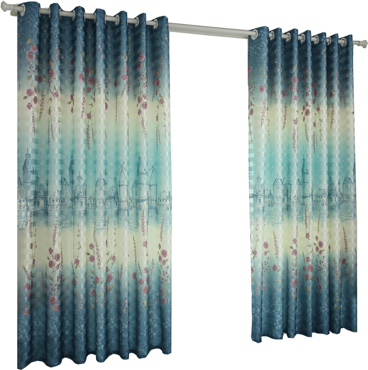 Curtains Finished Simple Modern Pastoral American Bay - Curtain (800x800), Png Download