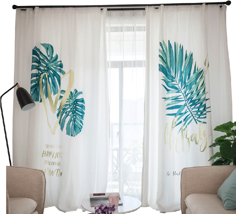 Nordic Ins Wind Curtains Finished Custom Banana Tree - Curtain (800x800), Png Download
