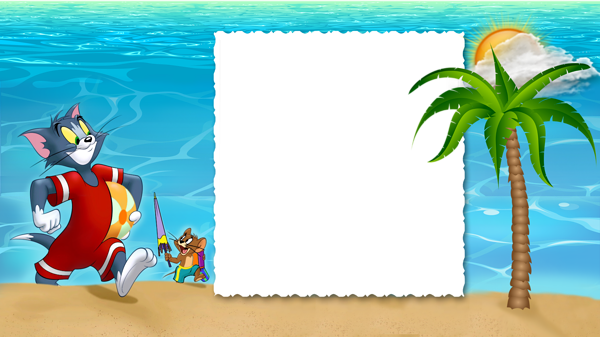 Tom And Jerry Summer Png Kids Frame - Tom And Jerry Frame (600x337), Png Download