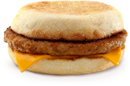 Sausage Mcmuffin Mcdonalds Sausage Mcmuffin - Mcdonald's Sausage Mcmuffin (444x340), Png Download