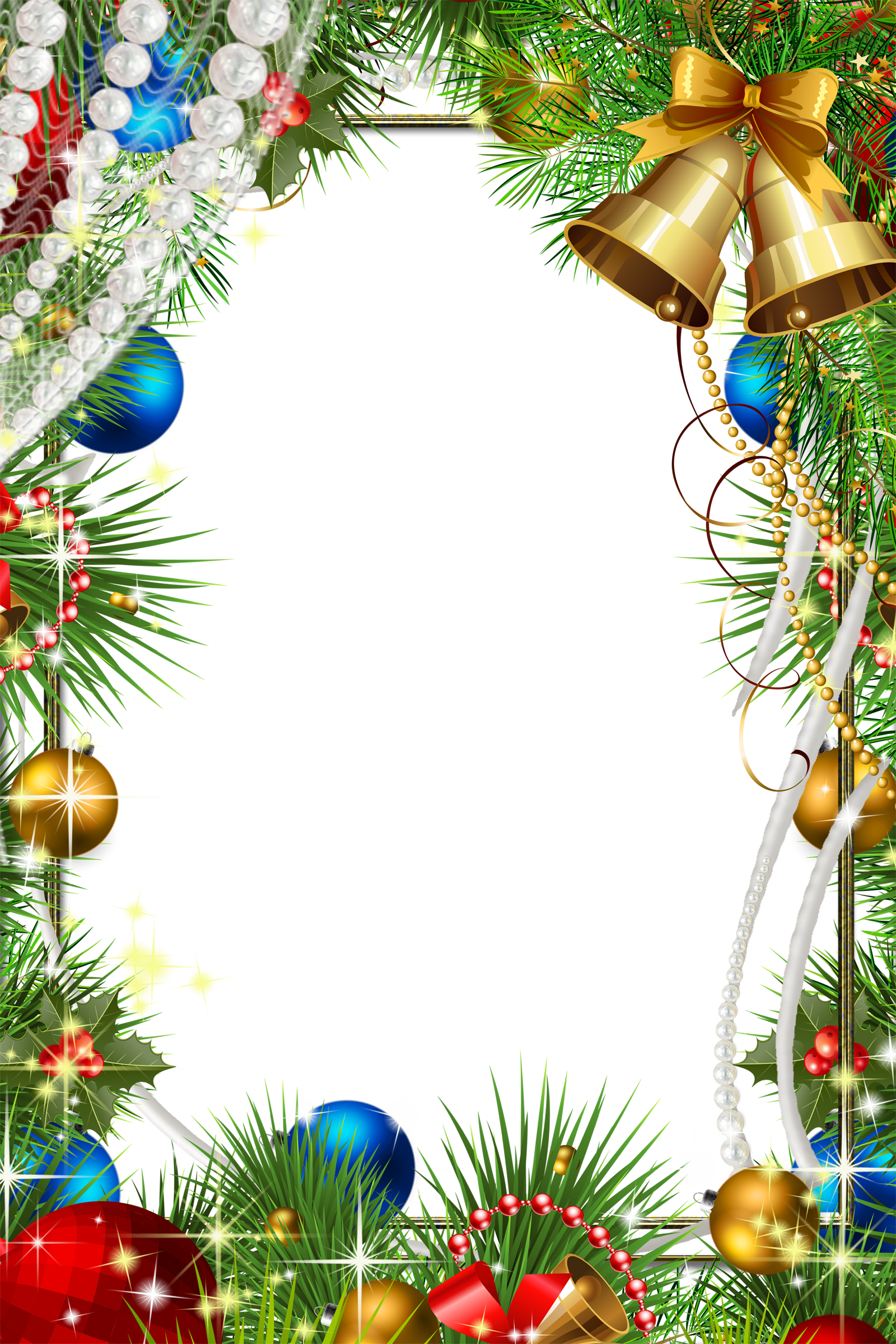 Christmas Frame Png One - Christmas Photo Frame Png (1600x2400), Png Download