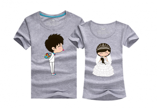 210001 Wedding Brother/ Bridesmaid Couple T Shirt - Wedding Couple Cartoon Shirts (500x500), Png Download