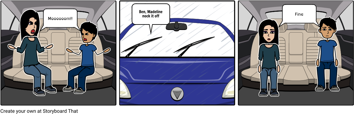 Brother And Sister Fighting In The Car Again - Car (1164x385), Png Download