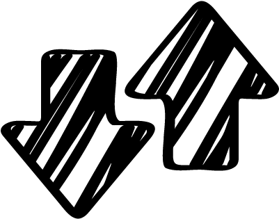 Sketched Up And Down Arrows Side By Side Vector - Flechas Arriba Y Abajo (400x400), Png Download