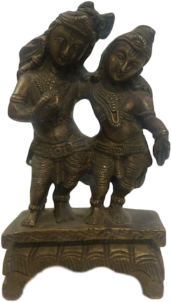 Old Brass Shiva Parvati - Statue (360x480), Png Download