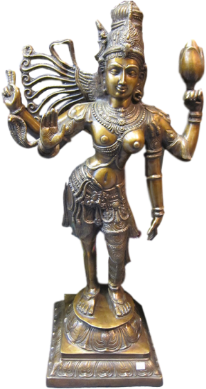 Antique Shiva - Ardhanarishvara (300x567), Png Download