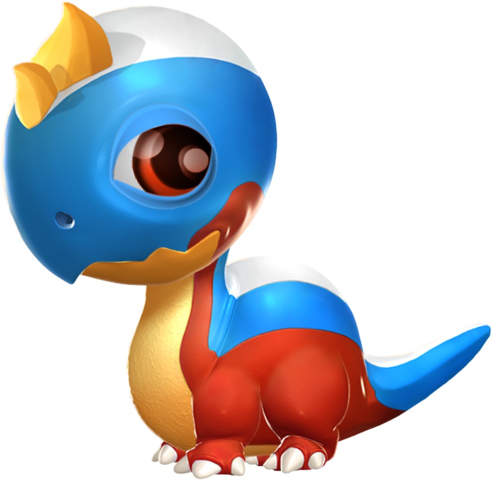 Tricolor Dragon Baby - Portable Network Graphics (988x965), Png Download