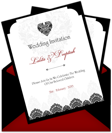 Letter Style Email Indian Wedding Card Design 86 Email - Letters For Weddings Designs (406x471), Png Download