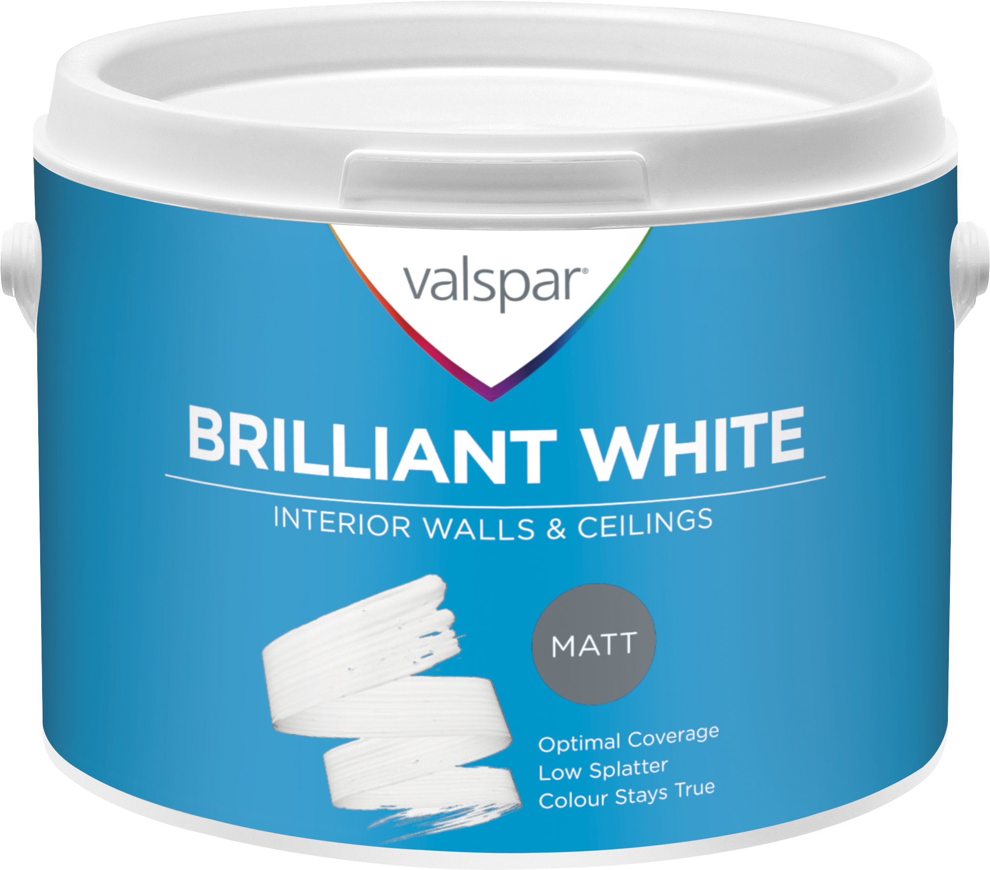 Brilliant White Walls And Ceiling - Valspar White Matt Emulsion Paint 5l (2183x1798), Png Download