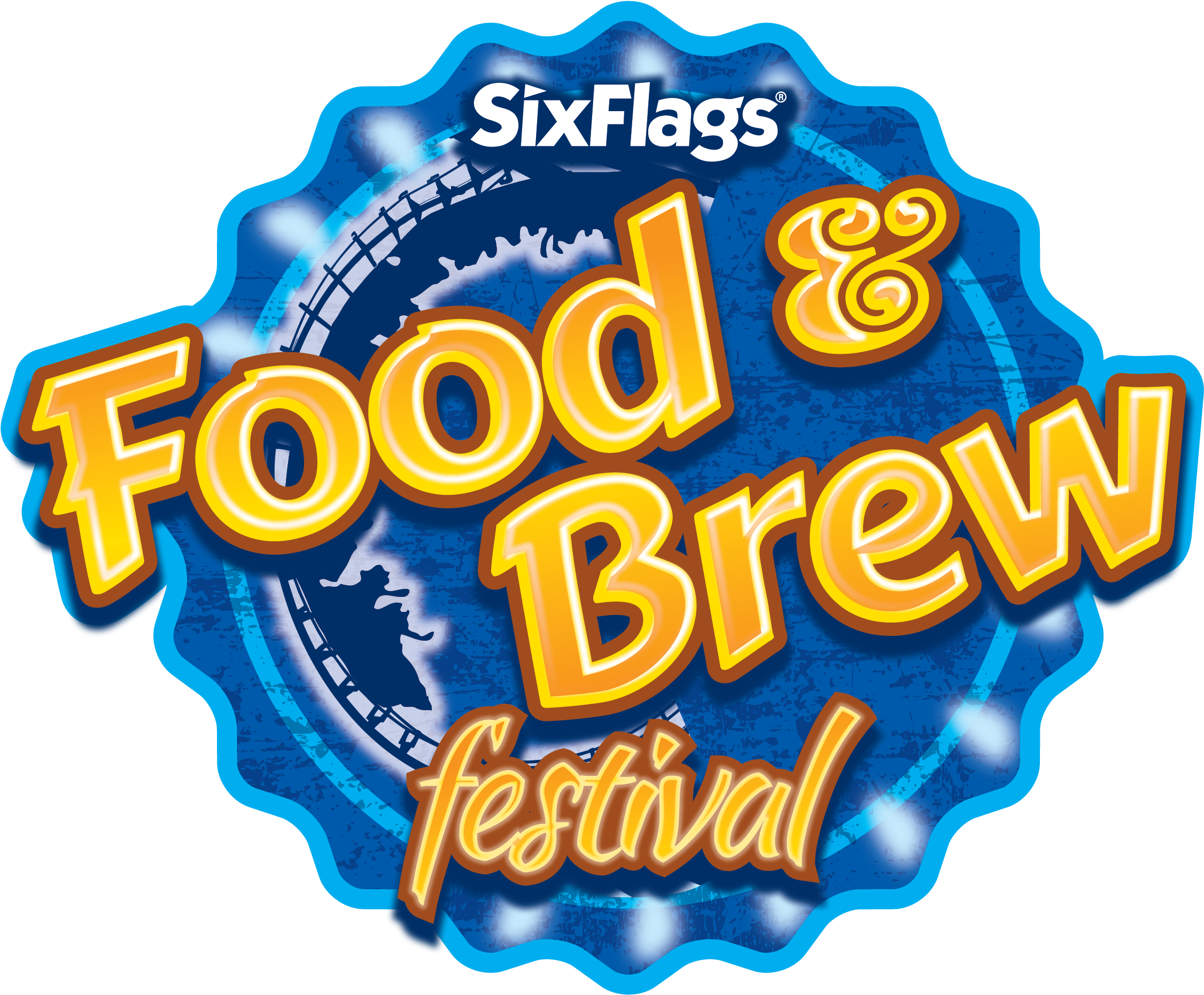 Six Flags Food And Brew (2459x2292), Png Download