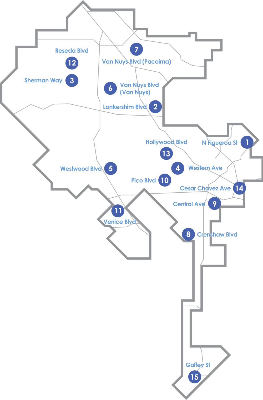 Great Streets Map - Los Angeles (1000x1520), Png Download