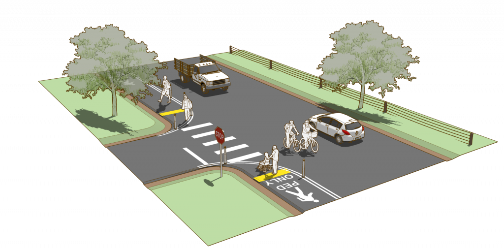 Pedestrian Lane Rendering - Pedestrian (1024x508), Png Download