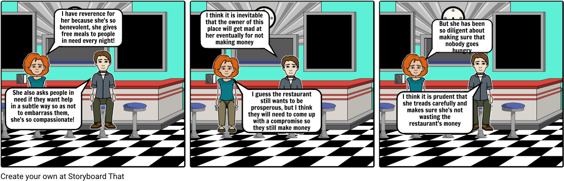 Vocab In The Diner - Cartoon (1164x385), Png Download