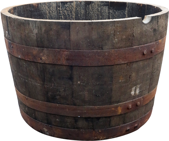 Half Whiskey Barrel Planter - Barrel (700x1042), Png Download