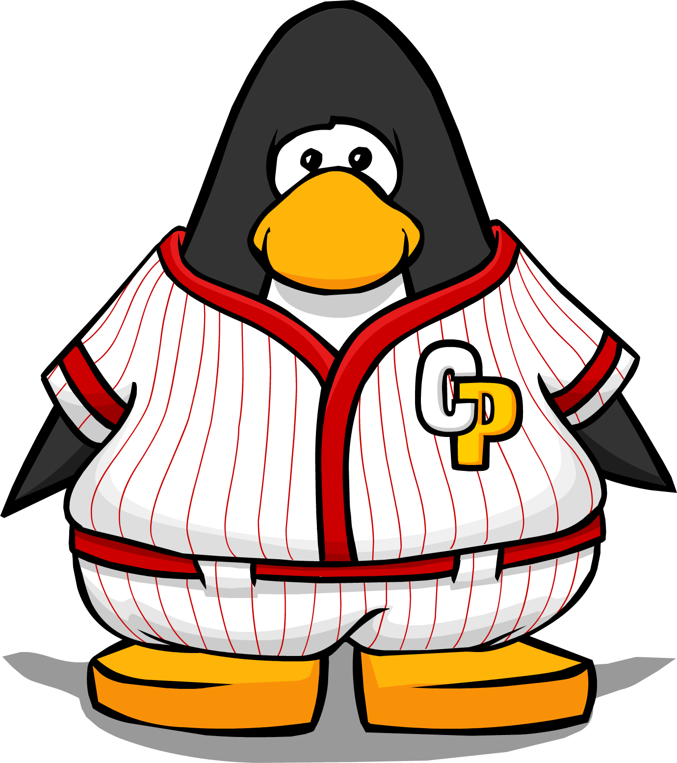 Red Baseball Uniform On A Player Card - Club Penguin Blue Tux (1380x1554), Png Download