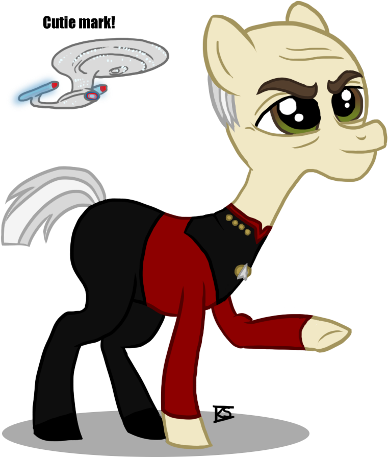 Glamourkat, Jean-luc Picard, Ponified, Safe - Star Trek Ng And Mlp Crossovers (919x1012), Png Download