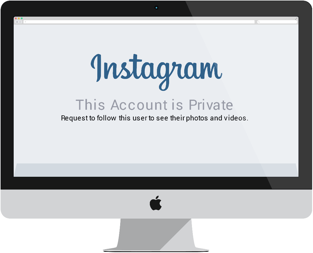 Privateinsta How Does It Work - Flat Imac Mockup Png (1055x853), Png Download