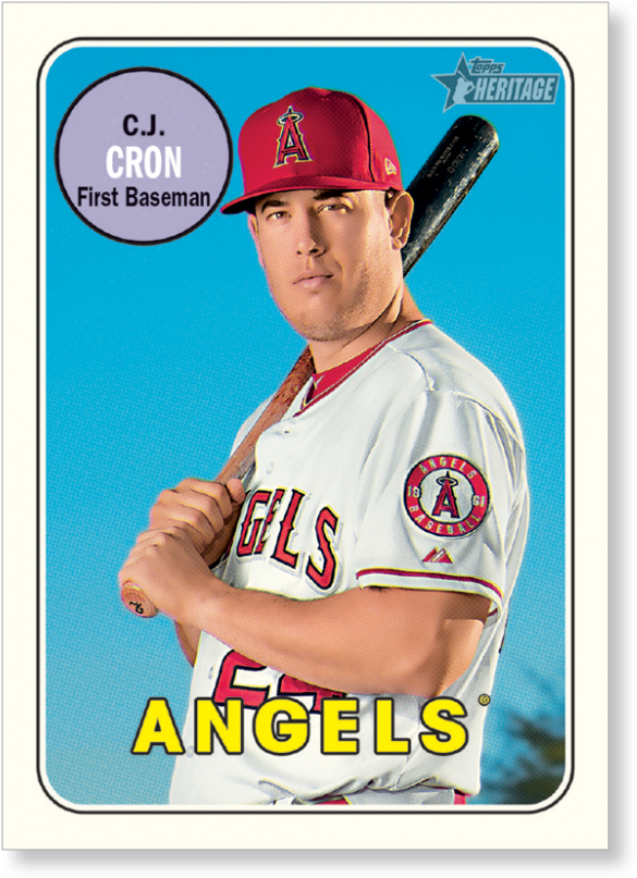 C Cron Topps Heritage Baseball Base Poster Png Cartoon - Baseball (1440x975), Png Download