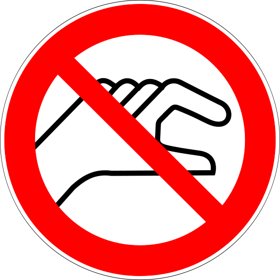 Do Not Touch Prohibition Sign - Not Touch Sign (574x574), Png Download