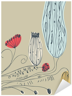 Hand Drawn Lace Banner With Decorative Flowers Sticker - Flower (400x400), Png Download