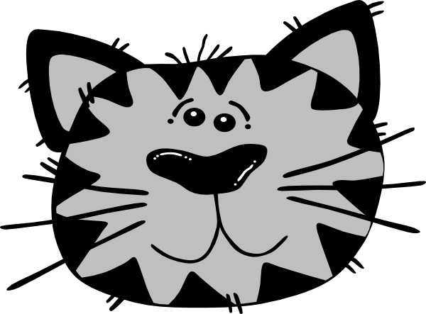 This Free Clipart Png Design Of Grey Cat Clipart Has - Cat Face Clip Art (600x443), Png Download