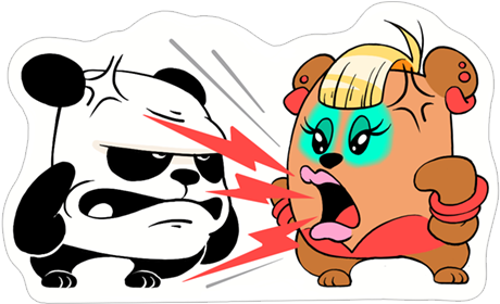 Viber Sticker «misha And Masha 2» - Cartoon (490x317), Png Download