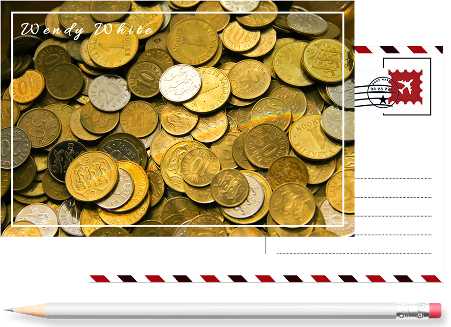 The - Golden Coins (900x655), Png Download