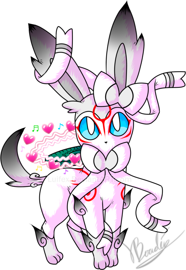 Amaterasu Okami Species - Espeon And Sylveon Fusion (600x869), Png Download