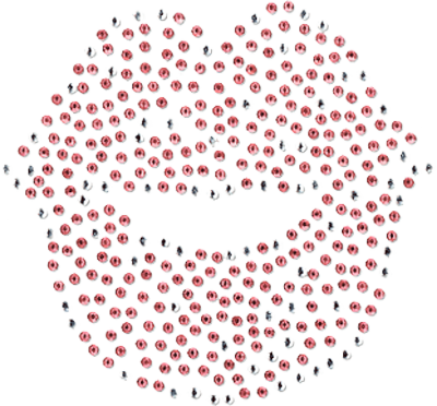 Glitter Lips Psd - Jersey Stoff Schwarz Weiß (400x372), Png Download