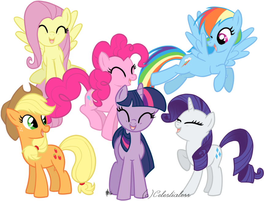 Mane 6 By Celestialess-d4mnlng - Rarity Is Best Pony (900x675), Png Download
