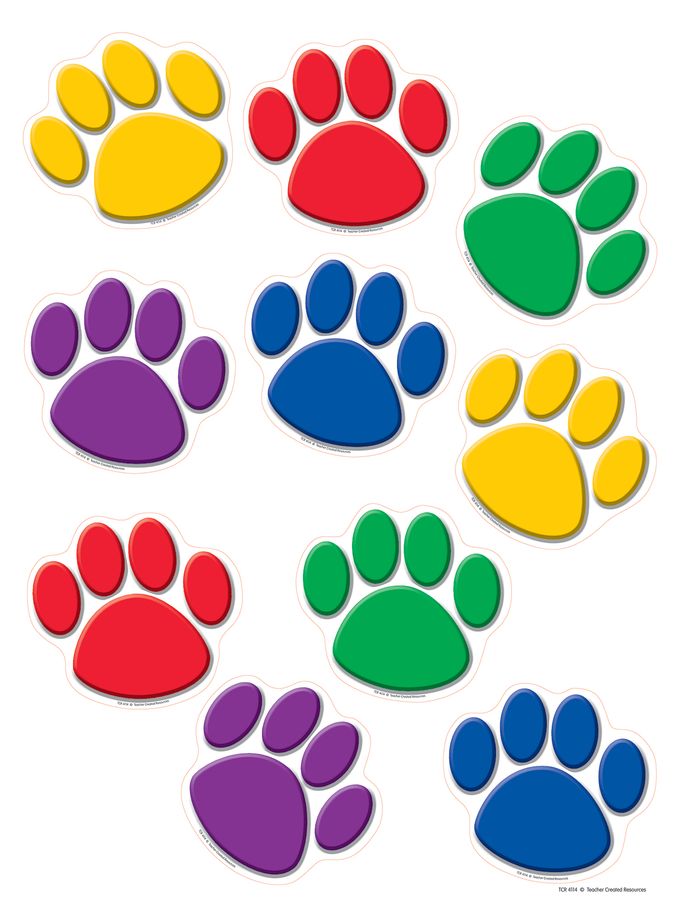 Tcr4114 Colorful Paw Prints Accents Image - Paw Prints (900x900), Png Download