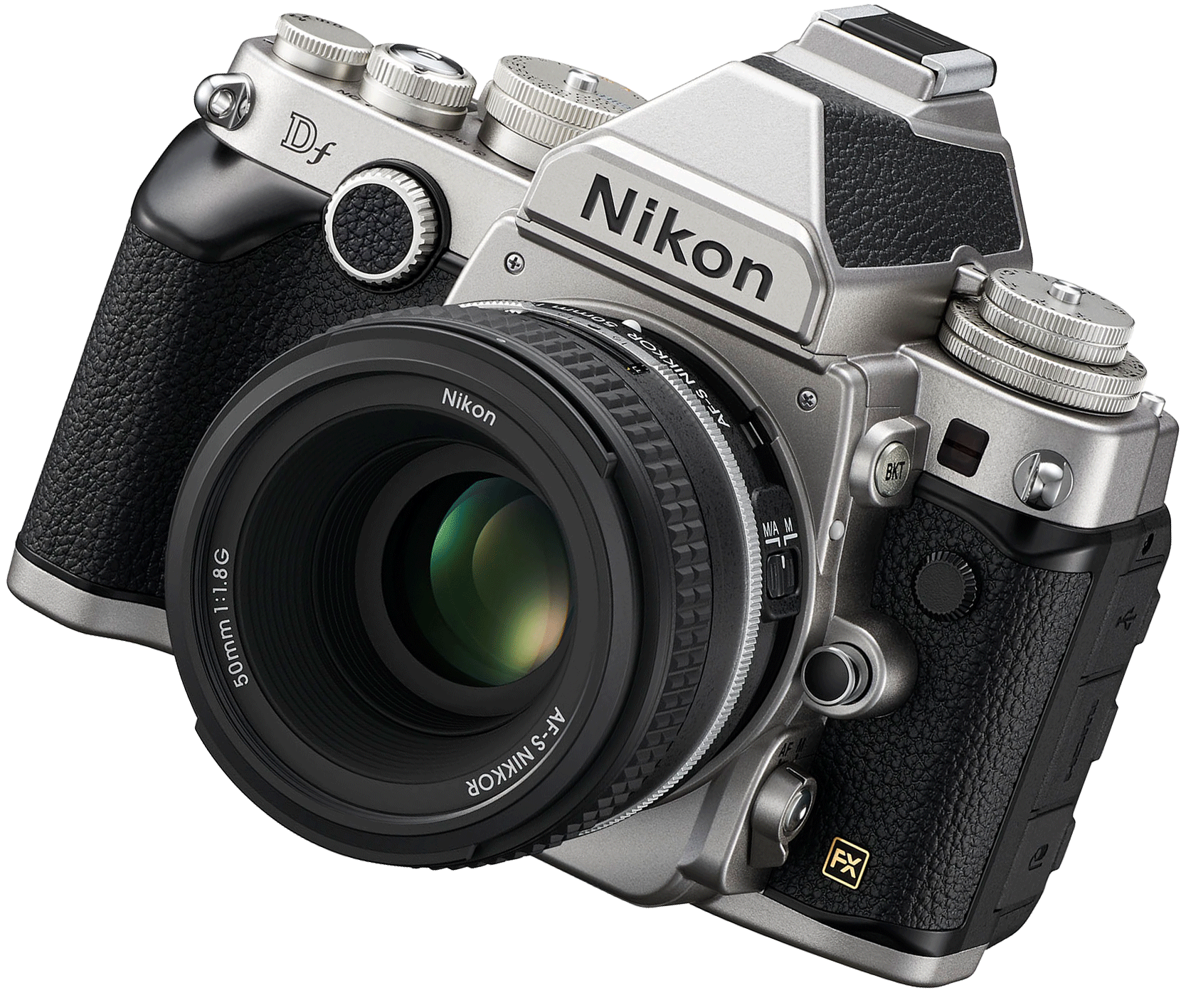 Nikon Df 16.2 Mp Digital Slr Camera - Silver - Af-s (1757x1757), Png Download