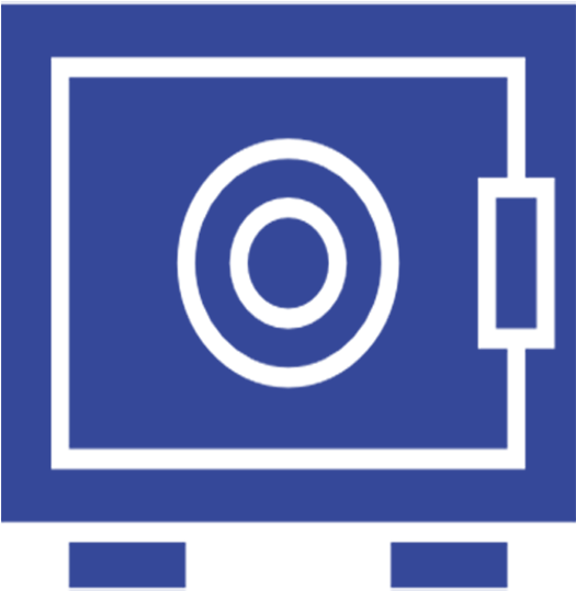 Safe Icon Blue - Icon (554x559), Png Download