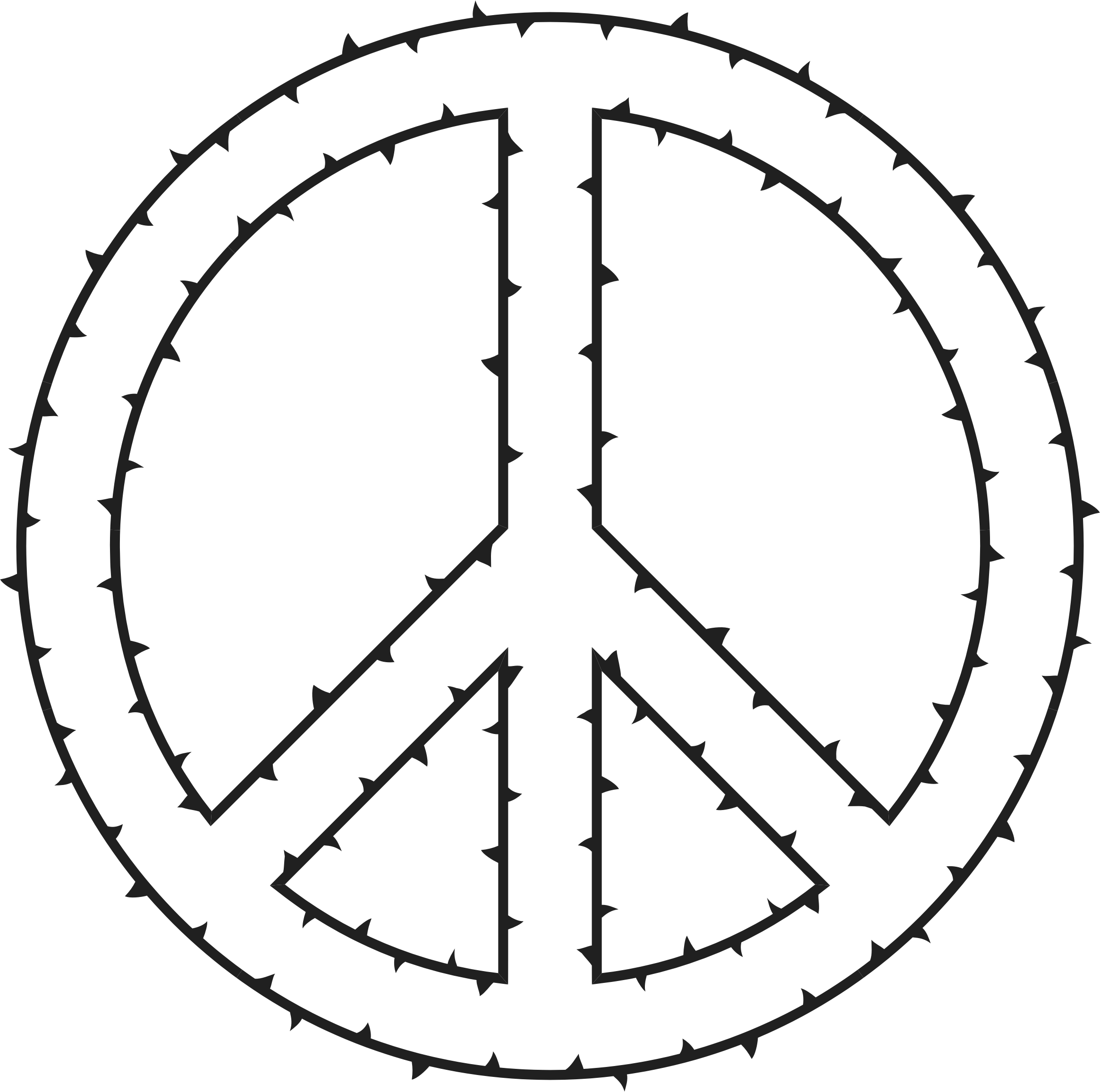 Peace Sign Of Thorns Icons Png - Big Peace Sign (2330x2312), Png Download