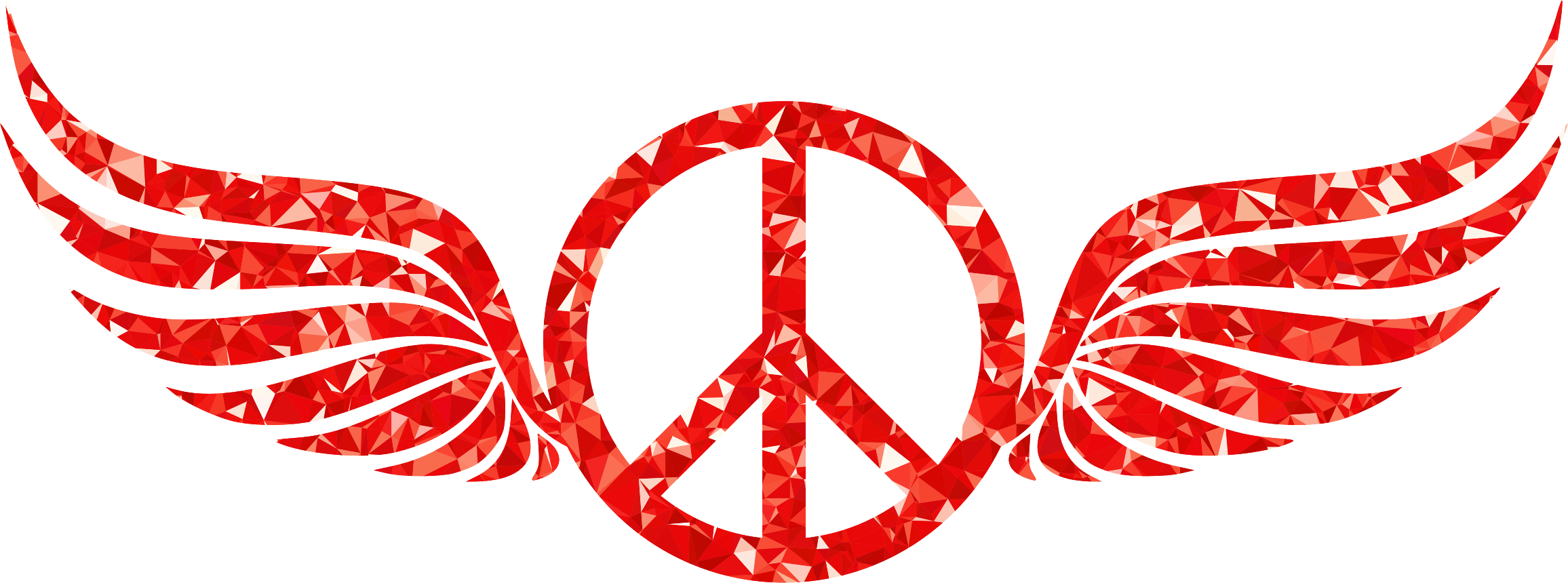 This Free Icons Png Design Of Ruby Peace Sign Wings (2312x860), Png Download