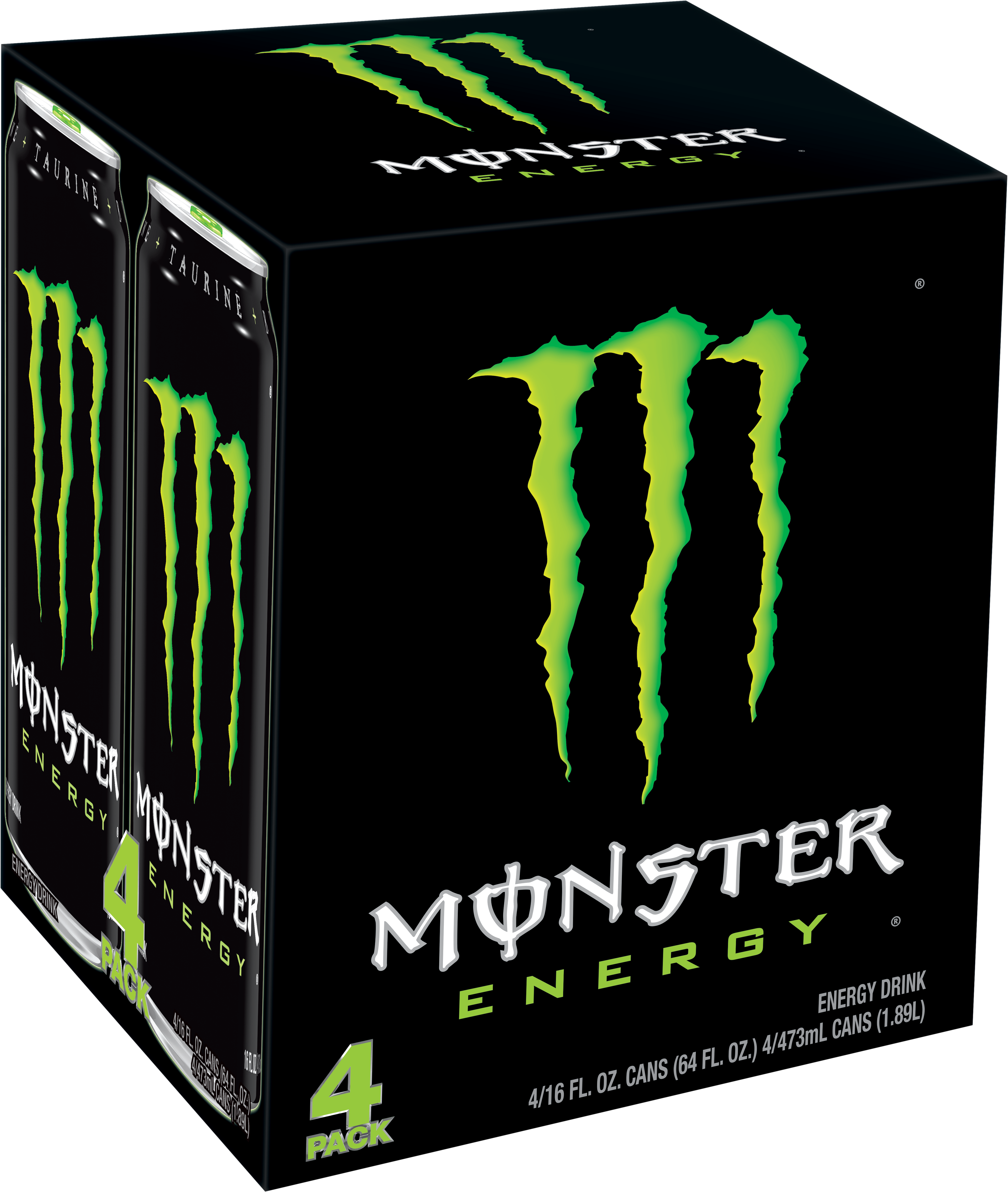 Monster Original Energy Drink, 16 Fl Oz, 4 Ct - Logo Monster Energy Vectorizado (4084x4830), Png Download
