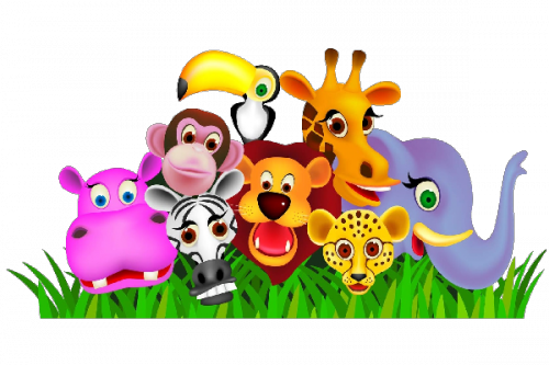 Animal Kingdom Clipart Animation - Group Of Animals Clipart (500x333), Png Download