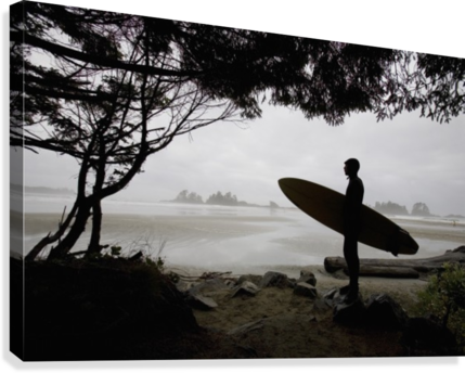 Silhouette Of A Surfer Looking Out To The Water From - Great Big Canvas Deddeda Photography Poster Print Entitled (429x344), Png Download