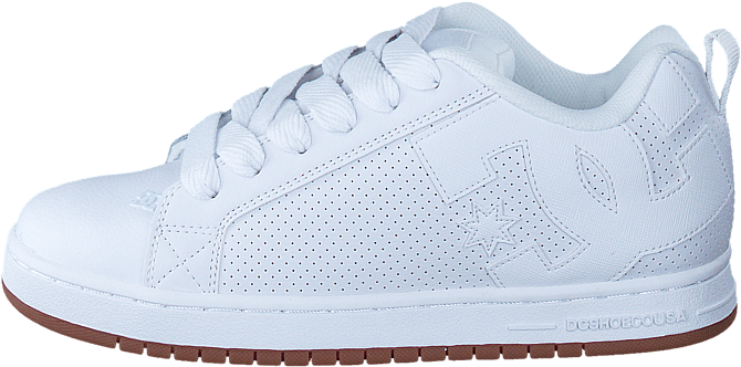 Dc Shoes Court Graffik White/white/gum 58771-01 Womens - Puma Basket Platform Metallic Rose Gold (705x705), Png Download