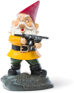 "say Hello" Garden Gnome Gnomos, Cosas, Gnomos De Jardín, - Angry Garden Gnome (379x377), Png Download
