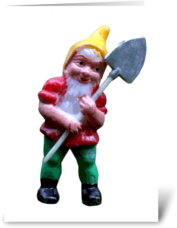 Groovy Garden Gnome Greeting Card - Garden Gnome (700x792), Png Download