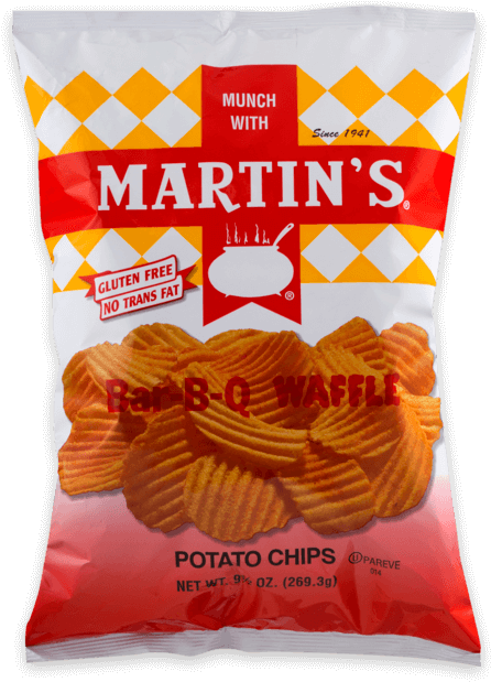 Martin's Bar B Q Waffle Potato Chips - Martin's Waffle Bbq Chips (740x834), Png Download