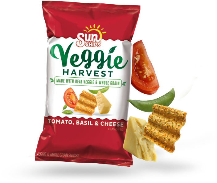 The Taste Of Italy In A New Veggie Chip We Blended - Sun Chips Tomato Basil Cheese (779x641), Png Download