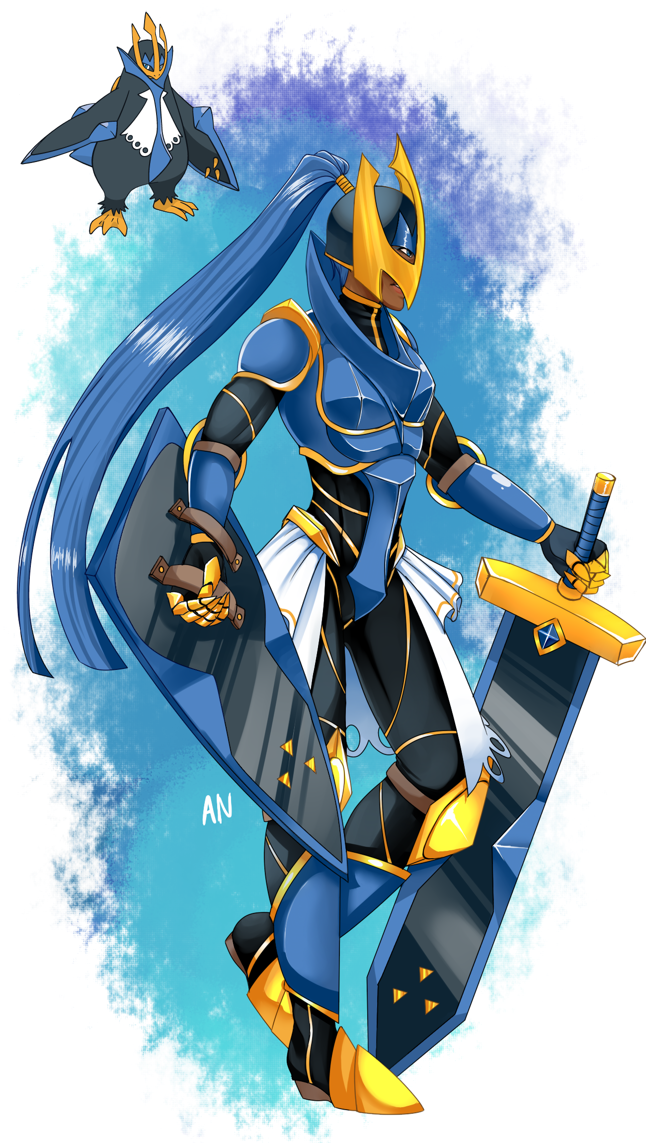 Empoleon Human By Askheroichamburger On Deviantart - Pokemon Go Empoleon (1300x2300), Png Download